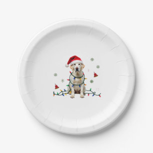 White Boxer Dog Ugly Christmas Sweater Funny Xmas  Paper Plate