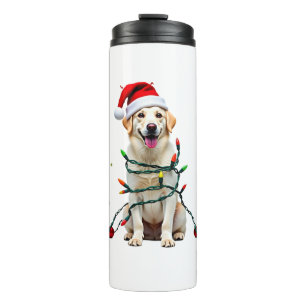 White Boxer Dog Ugly Christmas Sweater Funny Xmas Thermal Tumbler