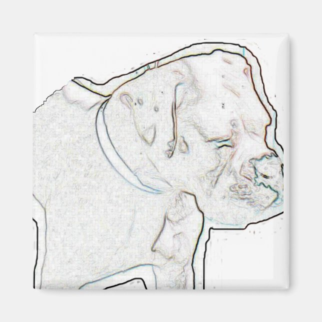 White Boxer Magnet (Front)