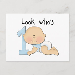 White Boy 1st Birthday Tshirts and Gifts Postcard