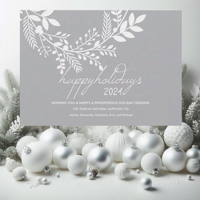 White Branch on Grey Holiday Corporate Card (Creator Uploaded)