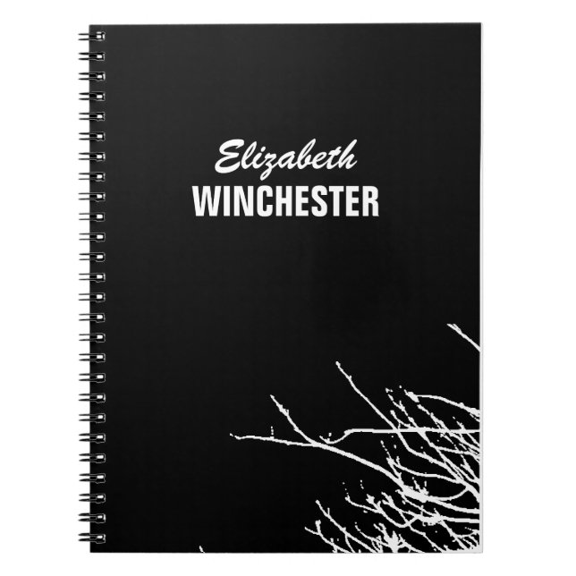 White Branches Spiral Notebook (Front)