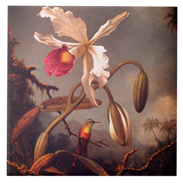 White Brazilian Orchid Tile (Front)