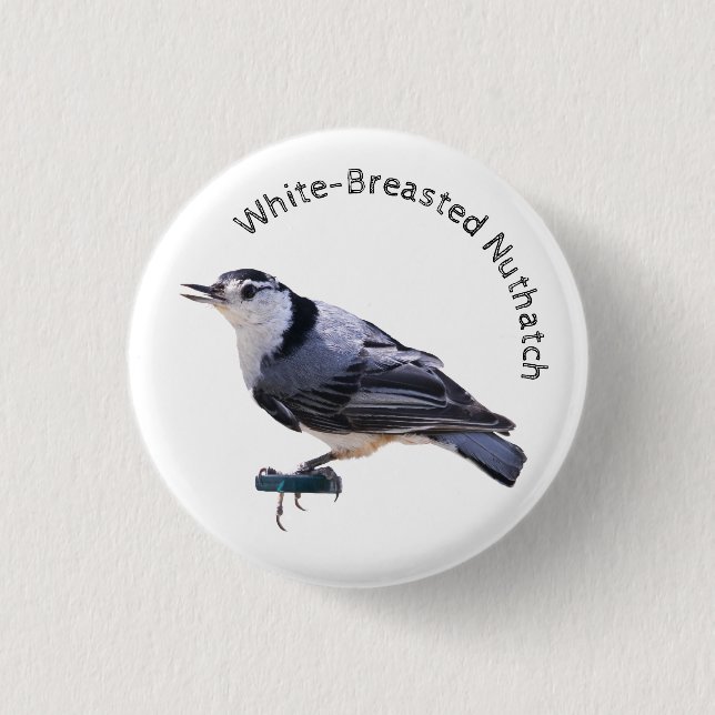 White-Breasted Nuthatch 3 Cm Round Badge (Front)