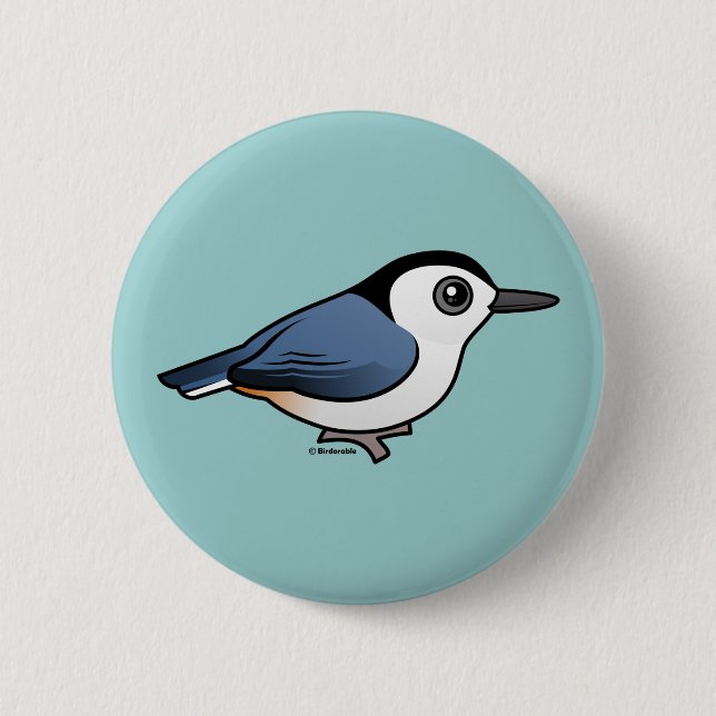 White-breasted Nuthatch 6 Cm Round Badge (Front)