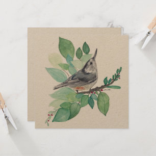 White Breasted Nuthatch Bird Card