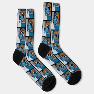 White-Breasted Nuthatch Flying Original Photo Socks