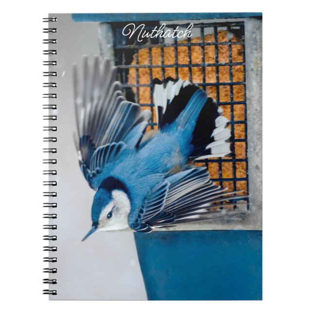 White-Breasted Nuthatch in Snow - Original Photo Notebook (Front)