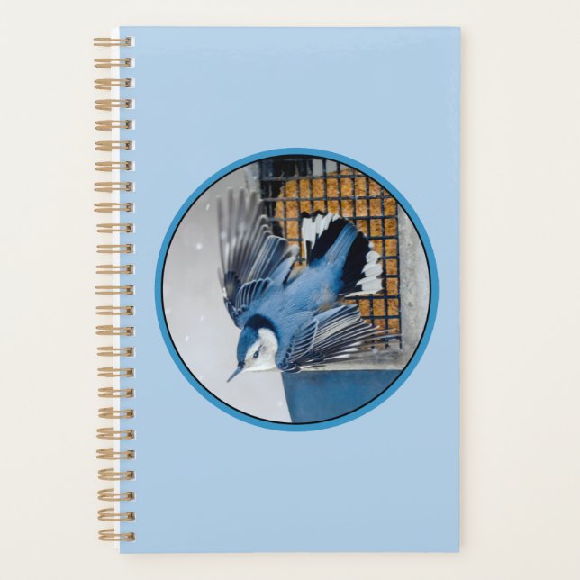 White-Breasted Nuthatch in Snow - Original Photo Planner (Front)