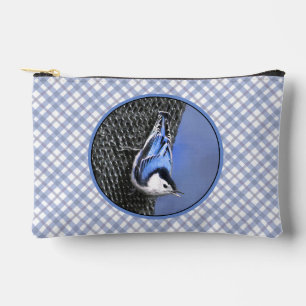  White-Breasted Nuthatch Painting Original Bird Ar Accessory Pouch