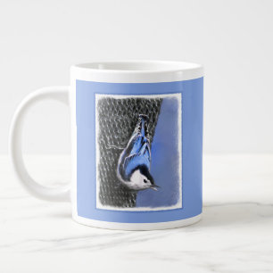 White-Breasted Nuthatch Painting Original Bird Art Large Coffee Mug