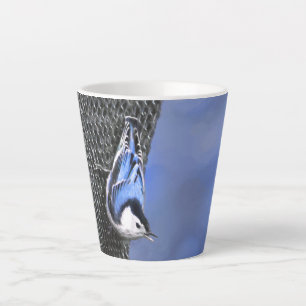 White-Breasted Nuthatch Painting Original Bird Art Latte Mug