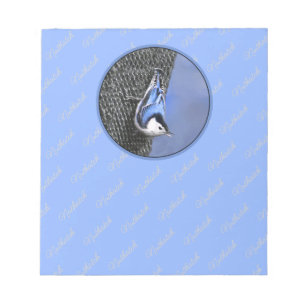 White-Breasted Nuthatch Painting Original Bird Art Notepad