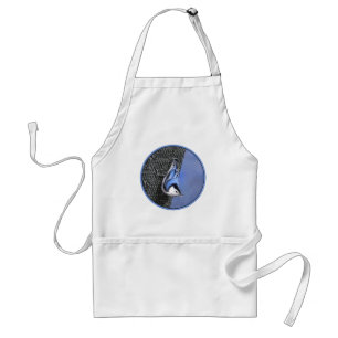 White-Breasted Nuthatch Painting Original Bird Art Standard Apron