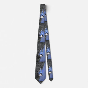 White-Breasted Nuthatch Painting Original Bird Art Tie