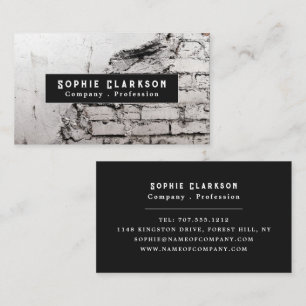 White Brick Wall Effect, Rustic Business Card