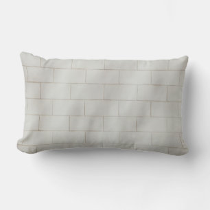 White brick wall lumbar cushion