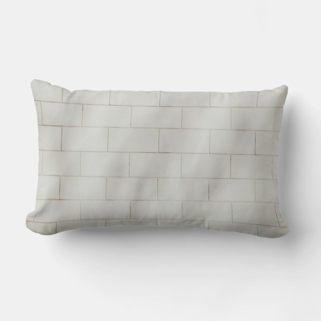 White brick wall lumbar cushion (Front)