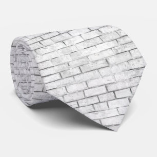 White Brick Wall Pattern Tie
