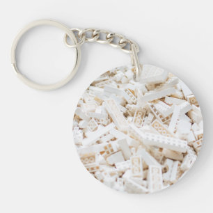 white bricks key ring