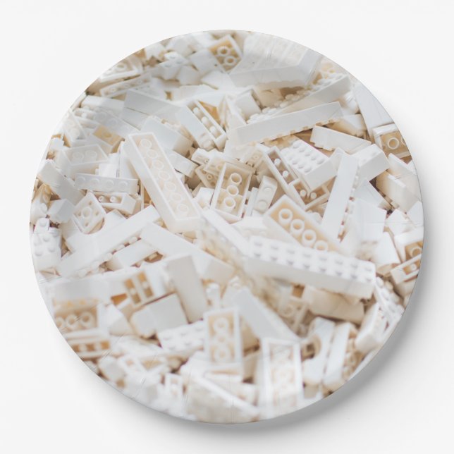 white bricks paper plate (Front)