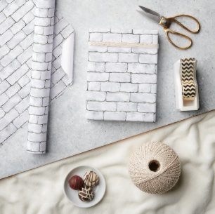 White Bricks Wrapping Paper