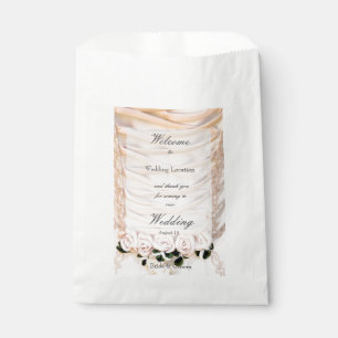 White Bridal Dress with Roses Wedding Favour Bags