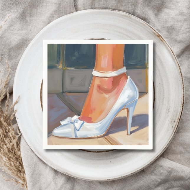 White Bridal Heels Wedding Napkin (Creator Uploaded)