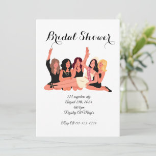 white bridal shower invitations