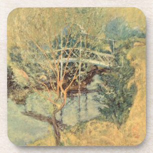 White Bridge by Twachtman, Vintage Impressionism Coaster
