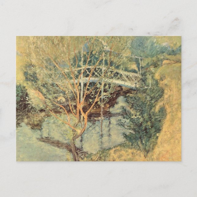 White Bridge by Twachtman, Vintage Impressionism Postcard (Front)