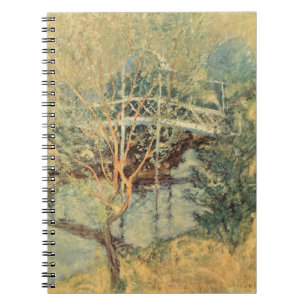 White Bridge by Twachtman, Vintage Impressionism Spiral Notebook