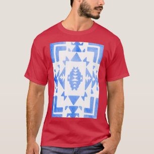 White Bright Blue Light Blue Ombre Native American T-Shirt