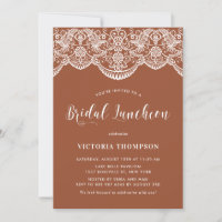 White Brocade Lace Terracotta Bridal Luncheon