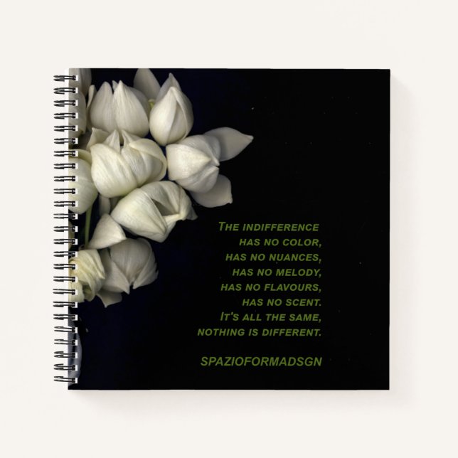 "White broken heart in black" & Indifference Notebook (Front)