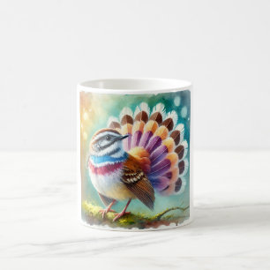 White Browed Fan Bird 270824AREF147 - Watercolor Coffee Mug