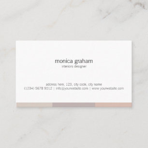 White Brown pink stripe retro minimal cute card