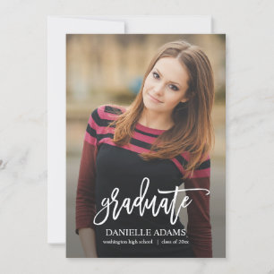 White Brush EDITABLE COLOR Graduation Announcement