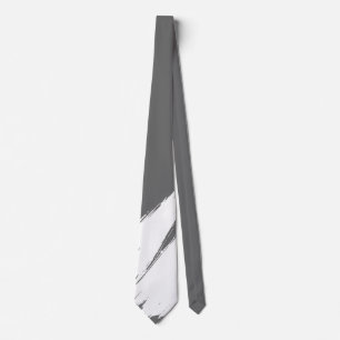 White Brush Modern Dim Grey Background Tie