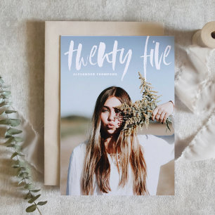 White Brush Typography Graduation Invitation