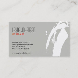 WHITE BRUSHSTROKE BUSINESS CARD