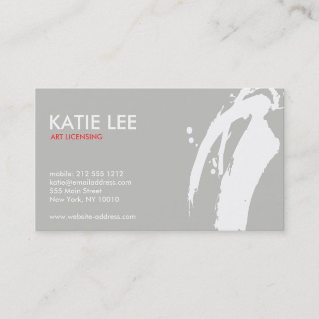 WHITE BRUSHSTROKE No. 2 Business Card (Front)