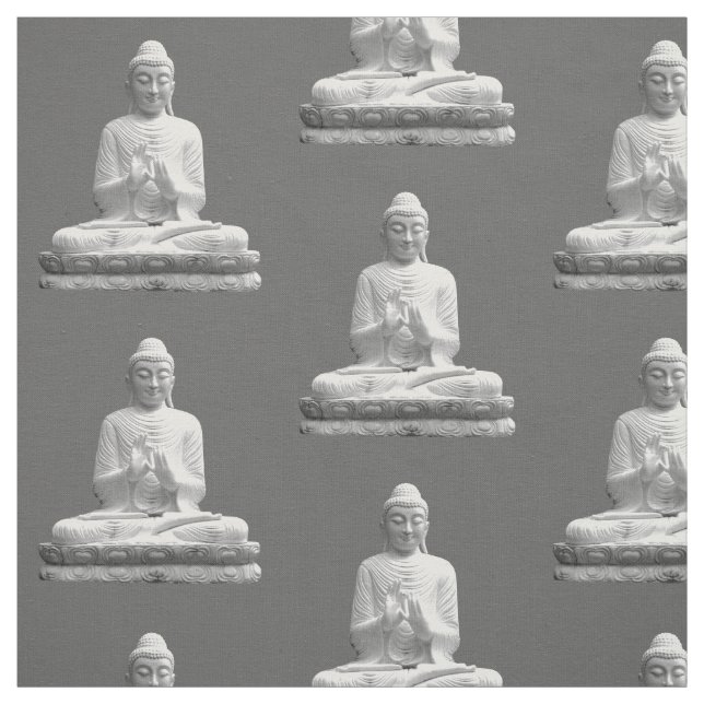 White Buddha Statue Fabric (Swatch)