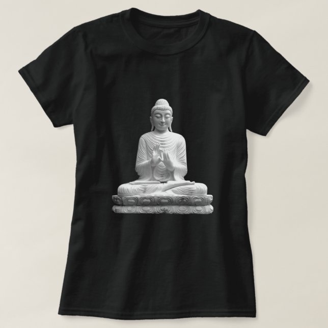 White Buddha Statue T-Shirt (Design Front)