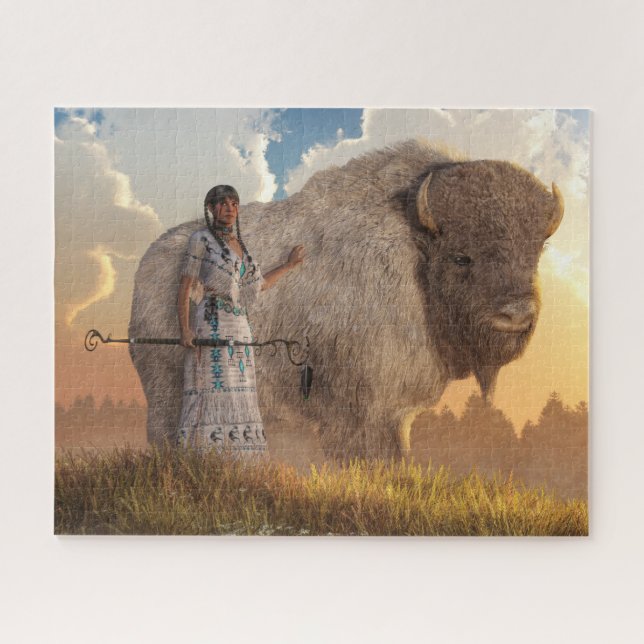 White Buffalo Calf Woman Jigsaw Puzzle (Horizontal)