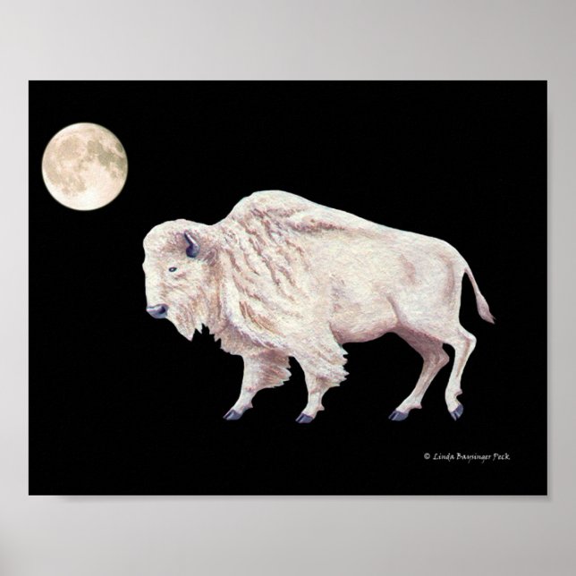 White Buffalo Cow Full Moon Poster (Front)