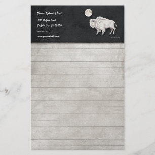 White Buffalo Full Moon Lined Stationery