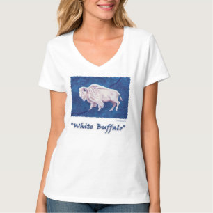 White Buffalo Full Moon on Blue T-Shirt