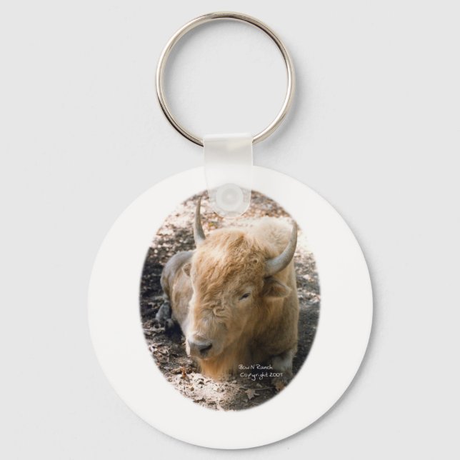 White Buffalo Key Ring (Front)