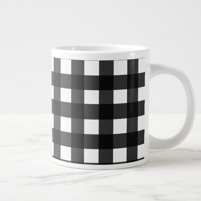 White Buffalo Large Plaid Large Coffee Mug (Right)